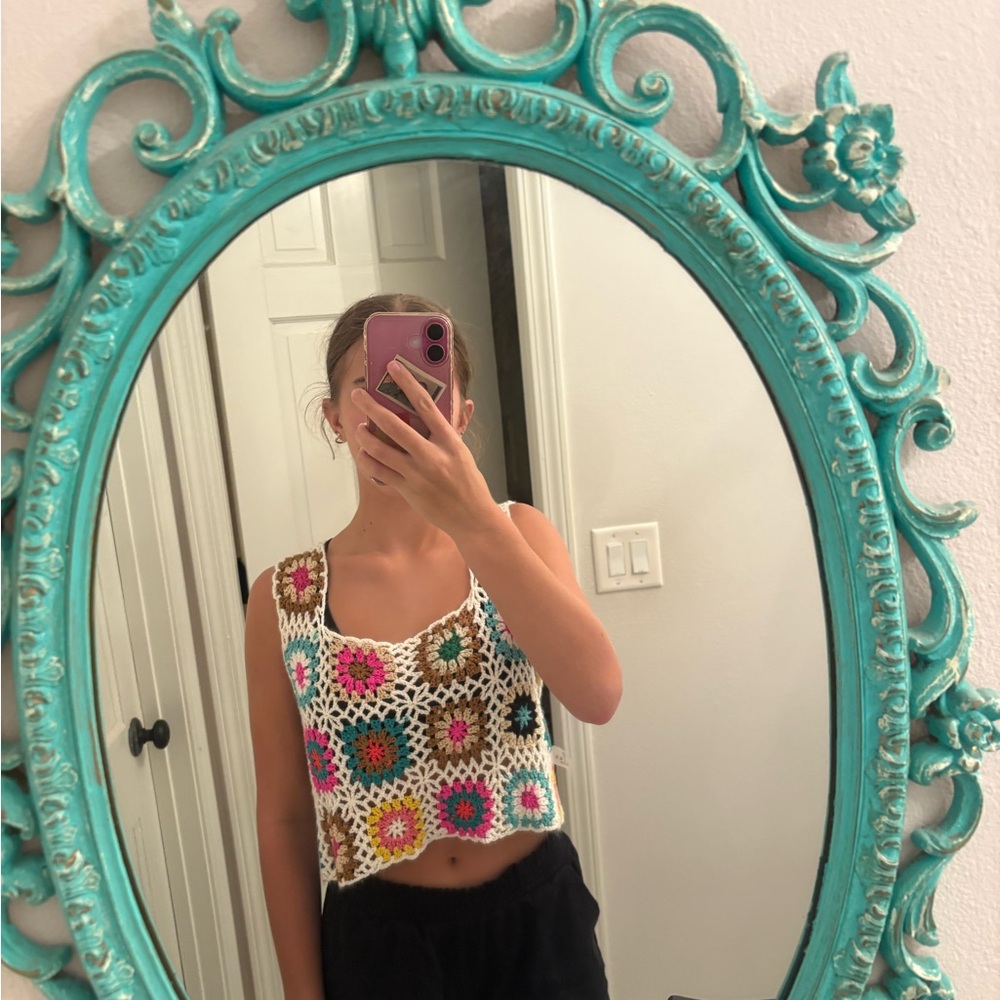 SHEIN Multicolor Crochet Swim Coverup